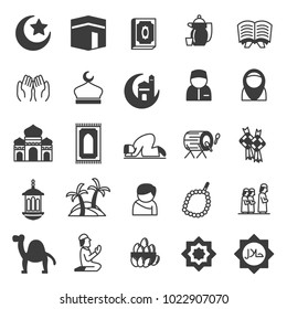 set of islamic icons, use for religion event or website