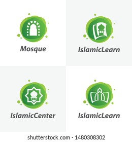 Set of Islamic Mosque Logo Design Templates