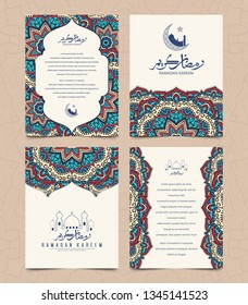 Set of islamic ornament cards. Ramadan Kareem vector design