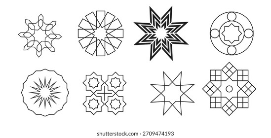 conjunto de islâmico Ornamentos Vetor ilustração