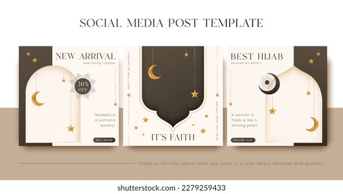 set of islamic ramadan fashion social media post template