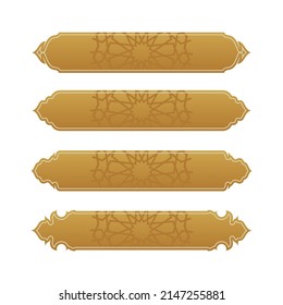 set of islamic ribbon banner for arabic text 
