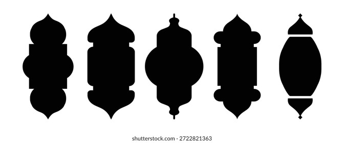Satz von islamischen Form Illustration Design leere islamische Form. Islamische Form Rahmen, arabische Ornament Bogen. Ramadan Kareem Silhouette Symbol. Moschee-Tor. Vektorgrafik.