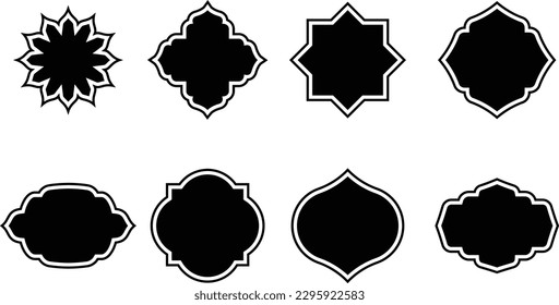 Set of Islamic Shape Illustration. flat Islamic door and arabic window Shape Illustration. Muslim oriental shapes design for Ramadan. Good for Islamic Design, Label, Sign, Sticker