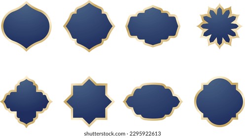Set of Islamic Shape Illustration. flat Islamic door and arabic window Shape Illustration. Muslim oriental shapes design for Ramadan. Good for Islamic Design, Label, Sign, Sticker