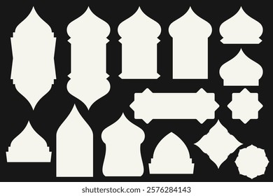 Set of Islamic Shape Illustration, Good used for Islamic Design, Label, Sign, Sticker, etc.