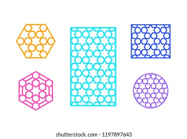 Set of Islamic window frame, vector art
