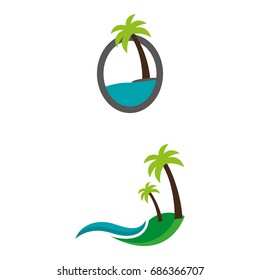 A set of island illustrations