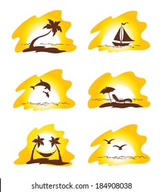 Set  - island and palms