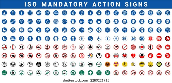 set of ISO Mandatory Safety Action signs collection