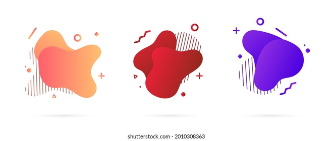 Set of isolated abstract aqua spot with gradient or dynamic color. Set of abstract modern graphic elements. Dynamical colored forms and line. Template for the design of a logo. Fluid abstract shapes - Shutterstock ID 2010308363