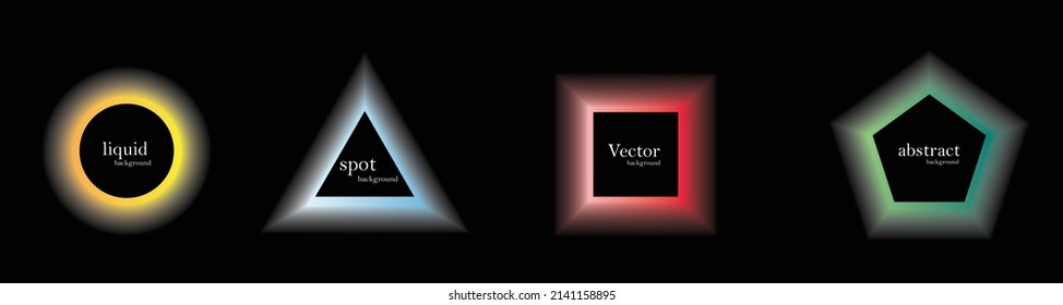 Set of isolated abstract aqua spot with gradient or dynamic color.Vector colorful neon templates. Circle shapes with vivid gradients. Fluid gradients for banners, Abstract liquid shape black, 3d.eps10