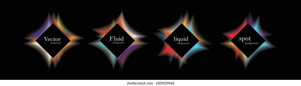 Set of isolated abstract aqua spot with gradient or dynamic color.Vector colorful neon templates. Circle shapes with vivid gradients. Fluid gradients for banners, Abstract liquid shape black, 3d.eps10