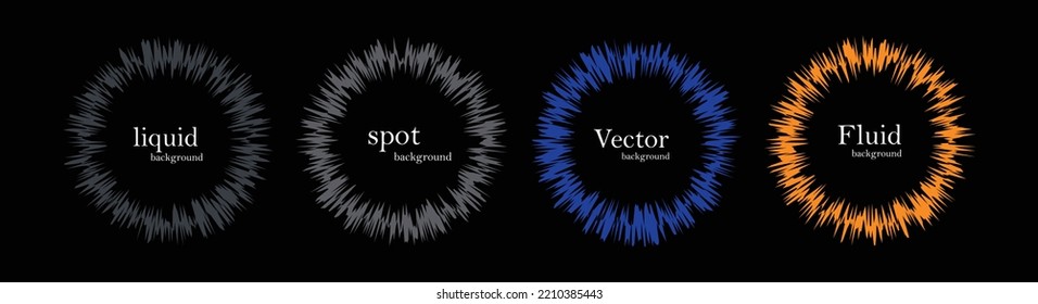 Set of isolated abstract aqua spot with gradient or dynamic color.Vector colorful neon templates. Circle shapes with vivid gradients. Fluid gradients for banners, Abstract liquid shape black, 3d.eps10