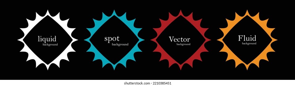 Set of isolated abstract aqua spot with gradient or dynamic color.Vector colorful neon templates. Circle shapes with vivid gradients. Fluid gradients for banners, Abstract liquid shape black, 3d.eps10