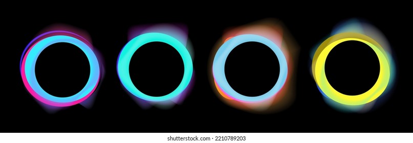 Set of isolated abstract aqua spot with gradient or dynamic color.Vector colorful neon templates.Circle shapes with vivid gradients.Fluid gradients for banners,Abstract liquid shape black,3d.eps10