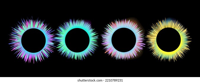 Set of isolated abstract aqua spot with gradient or dynamic color.Vector colorful neon templates.Circle shapes with vivid gradients.Fluid gradients for banners,Abstract liquid shape black,3d.eps10