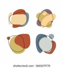 Conjunto de banners abstractos aislados. Dibujado a mano. Ilustración vectorial moderna.