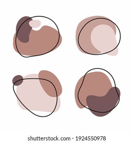 Set of isolated abstract banners drawn by hand. Modern vector illustration.