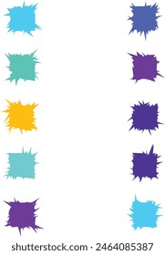 A set of isolated abstract grunge scribble background design element.