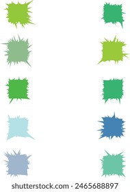 A set of isolated abstract grunge scribble background design element.