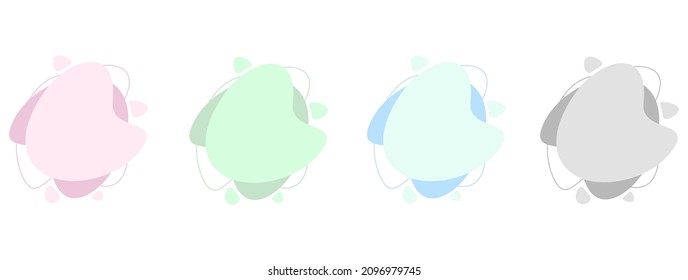 Un conjunto de formas abstractas aisladas. Una textura hecha de formas para un fondo minimalista. Ilustración vectorial plana.