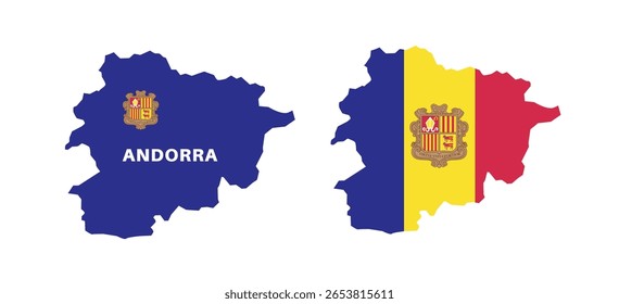 Set of isolated andorra maps. andorra flag overlaid with flag proportions. Maps and traveling around the world