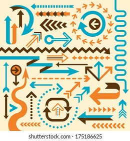 Set of isolated arrows. Vector illustration.