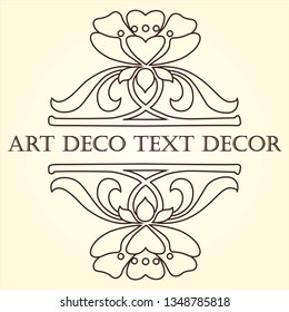 set Isolated art deco flower images, art nouveau flower vignette set, elegant flower silhouette isolated image set
