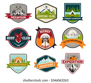 Camping Icons Camping Equipment Mountain Camper Stock Vector (Royalty ...