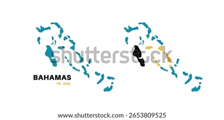 Set of isolated bahamas maps. bahamas flag overlaid with flag proportions. Maps and traveling around the world