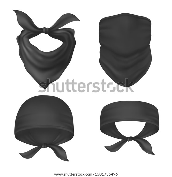 Download Set Isolated Bandanna Face Mask Headband Stock Vector ...