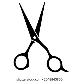 set of isolated barbershop scissors silhouettes icon on white background