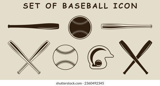 set of isolated baseball icon vector illustration template graphic design. bundle collection of various sport sign or symbol for team or tournament concept