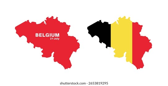 Conjunto de mapas isolados da bélgica. bandeira da bélgica sobreposta com proporções de bandeira. Mapas e viagens ao redor do mundo