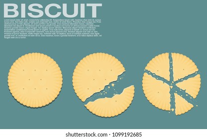 set of isolated biscuit on transparent background