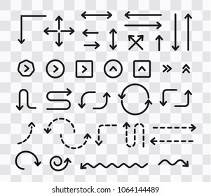 Set of isolated black arrows