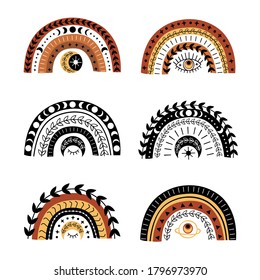 set of isolated bohemian rainbows  part 1
-  vector illustration, eps