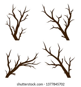 Set of isolated branch tree without leaves