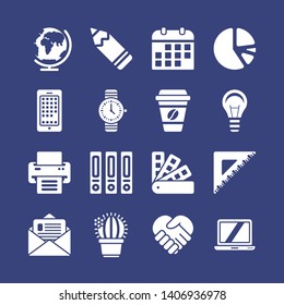 Set of the isolated business icons outline style