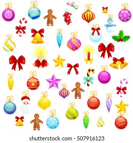 Set of isolated Christmas decoration