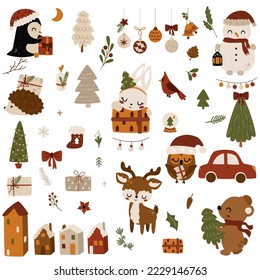 set of isolated christmas elements