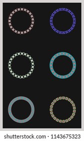 set of isolated circle ornaments