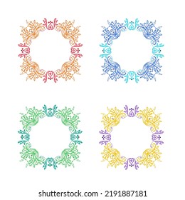 set of isolated circle ornaments