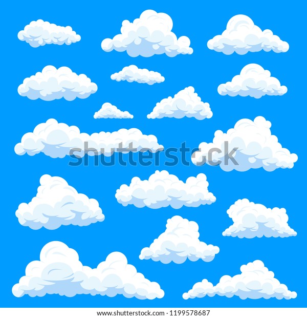 Set of\
isolated clouds in sky, cumulus and fluffy eddy or simple swarm at\
summer day, beautiful heaven. Weather forecast and skylight, nature\
and stratosphere theme, prognosis\
theme