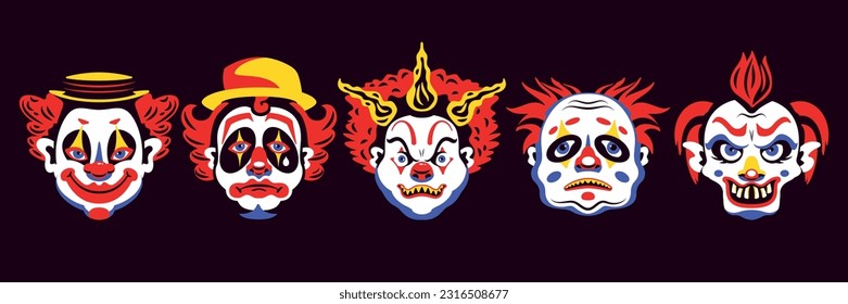Scary face isolated on black background Royalty Free Vector