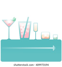 Set of isolated cocktails with fruits in highball glasses. Garnished, decorated, colorful, clean,vivid colors.
