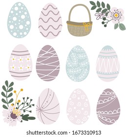 set of isolated colored eggs - vector illustration, eps