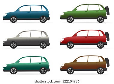 set of isolated colorful crossover on white background