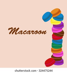 Set of isolated colorful doodle macaroon